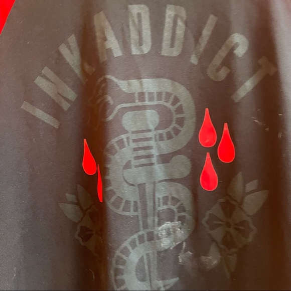 Ink Addict Mens Large red black raglan - Picture 4 of 5